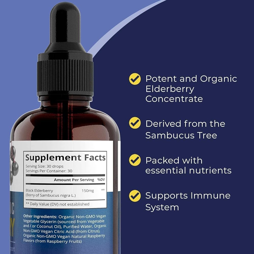 MaxImmunity Organic Elderberry Syrup Immune Support - 2 Pack - image 3