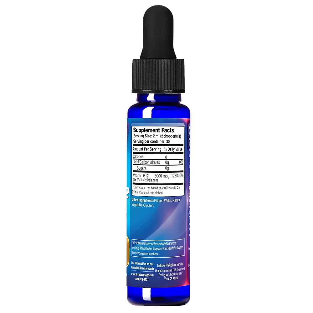 Dr's Advantage Liquid Vitamin B12 Dropper 3000 mcg - 2 Fl Oz - image 3