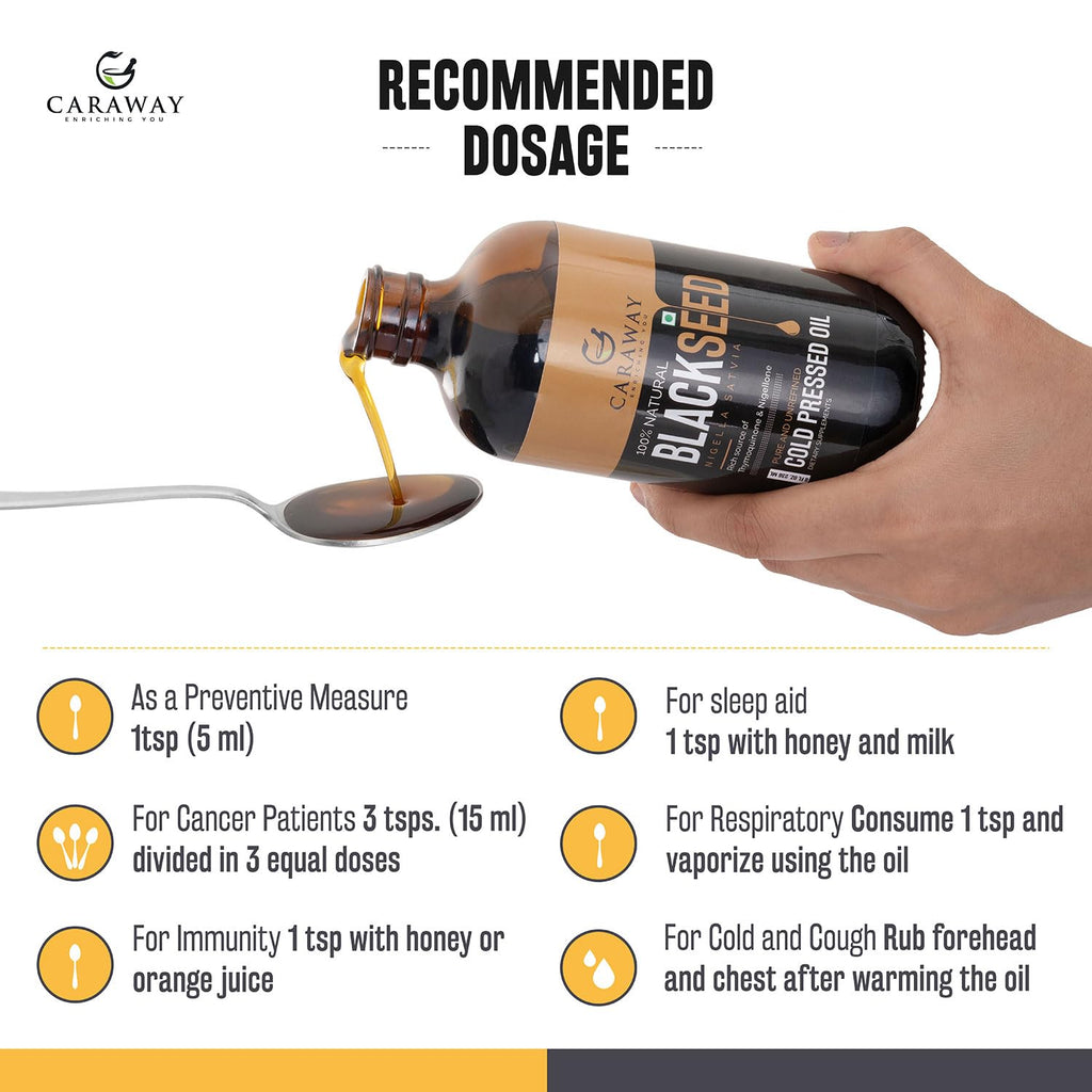 CARAWAY Organic Black Seed Oil - Cold Pressed Nigella Sativa Oil
