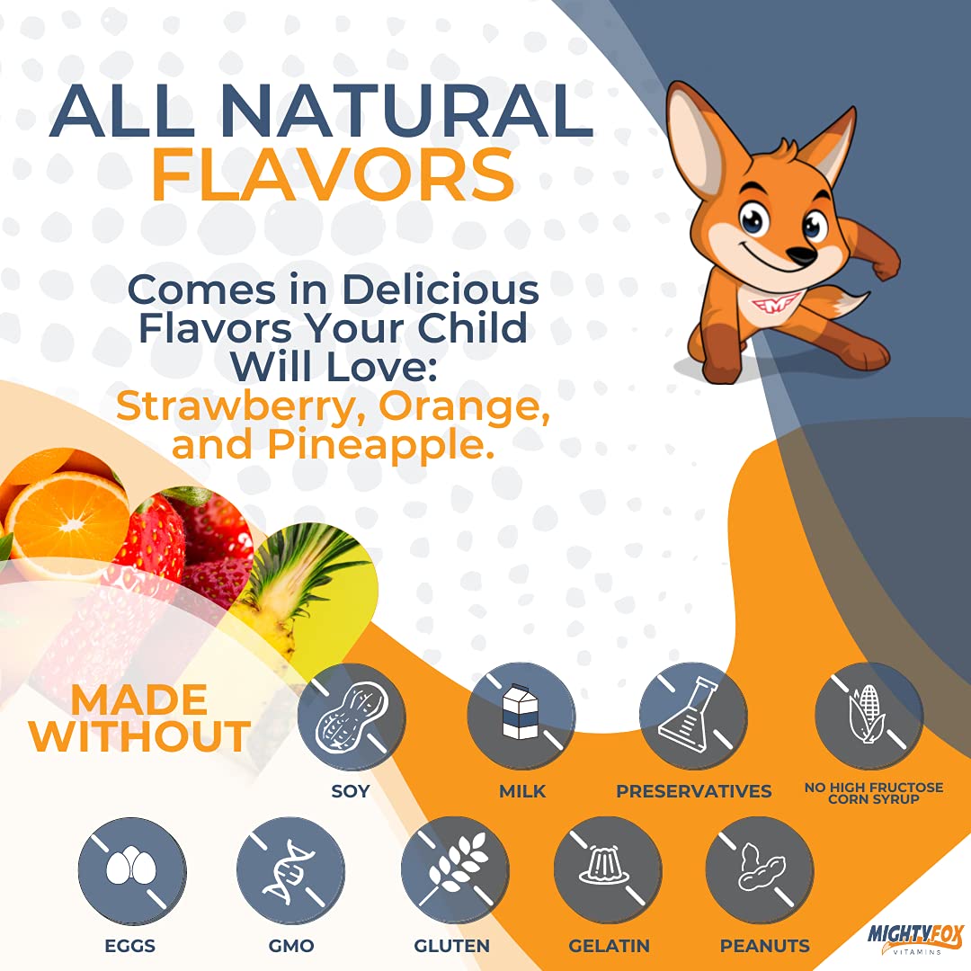 MIGHTY FOX VITAMINS Multivitamin Gummies for Kids Immune Support