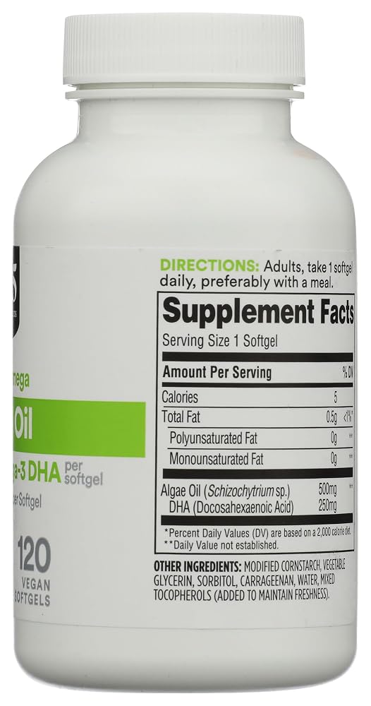 365 by Whole Foods Market Omega Algae 500mg - 120 Softgels - image 3