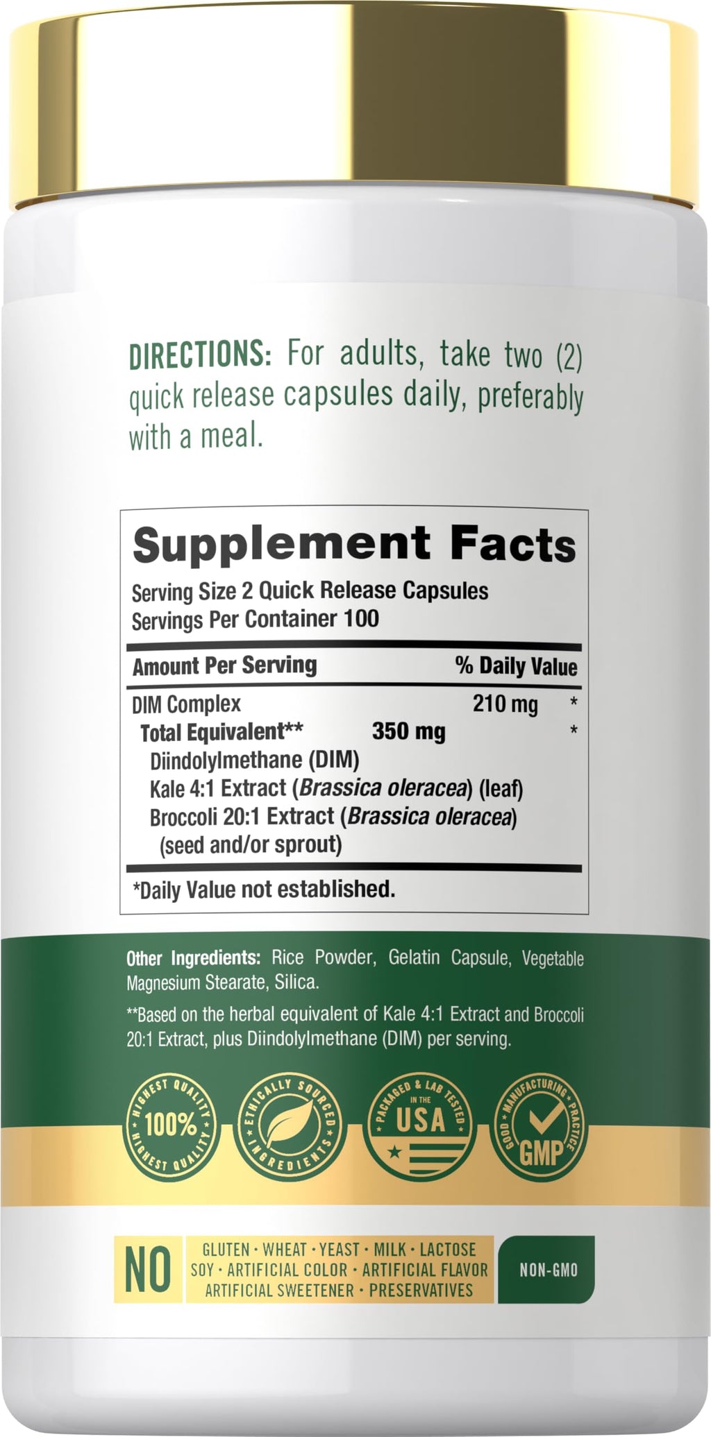 Carlyle DIM Supplement for Women & Men - 200 Capsules - image 2