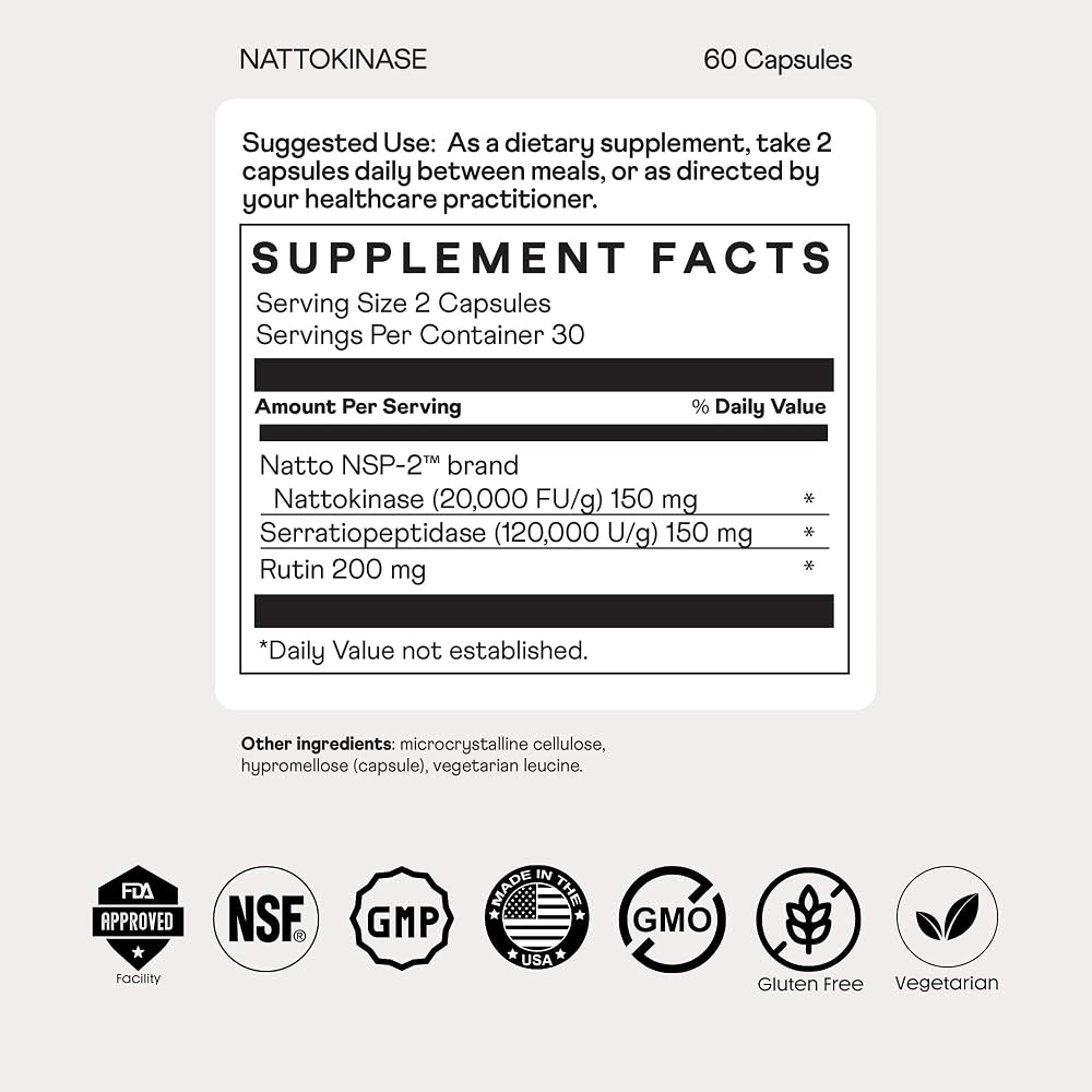 Nuray Nattokinase 150 mg Circulation Support - 60 Vegetarian Capsules - image 5