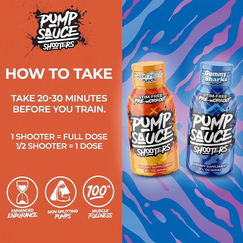 Pump Sauce Pre-Workout Shooters Sour Gummy Worms & Peach - 12 Pack - image 5