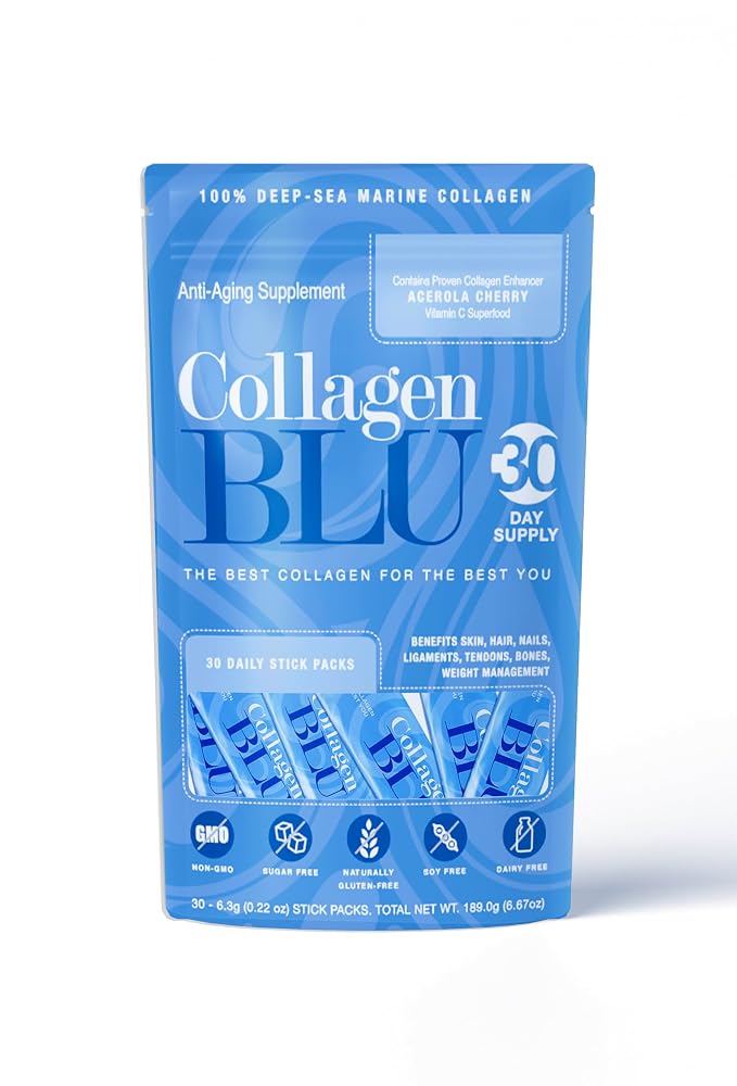Collagen BLU Premium Marine Collagen with Vitamin C - 30 Stick Packs