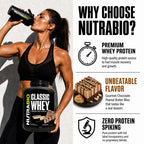NutraBio Classic Whey Protein Powder Supplement - 25g of Protein Per