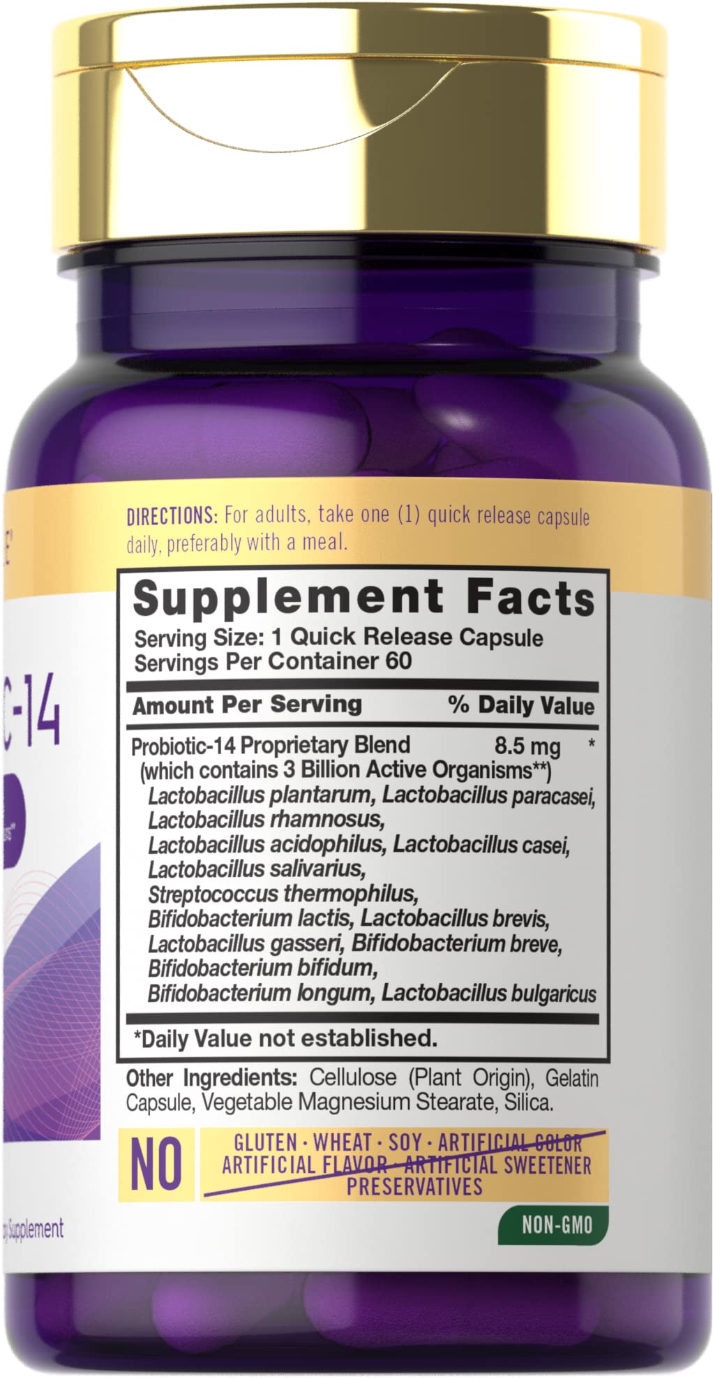 Carlyle Probiotic 3 Billion CFU 14 Strains - 60 Capsules - image 2