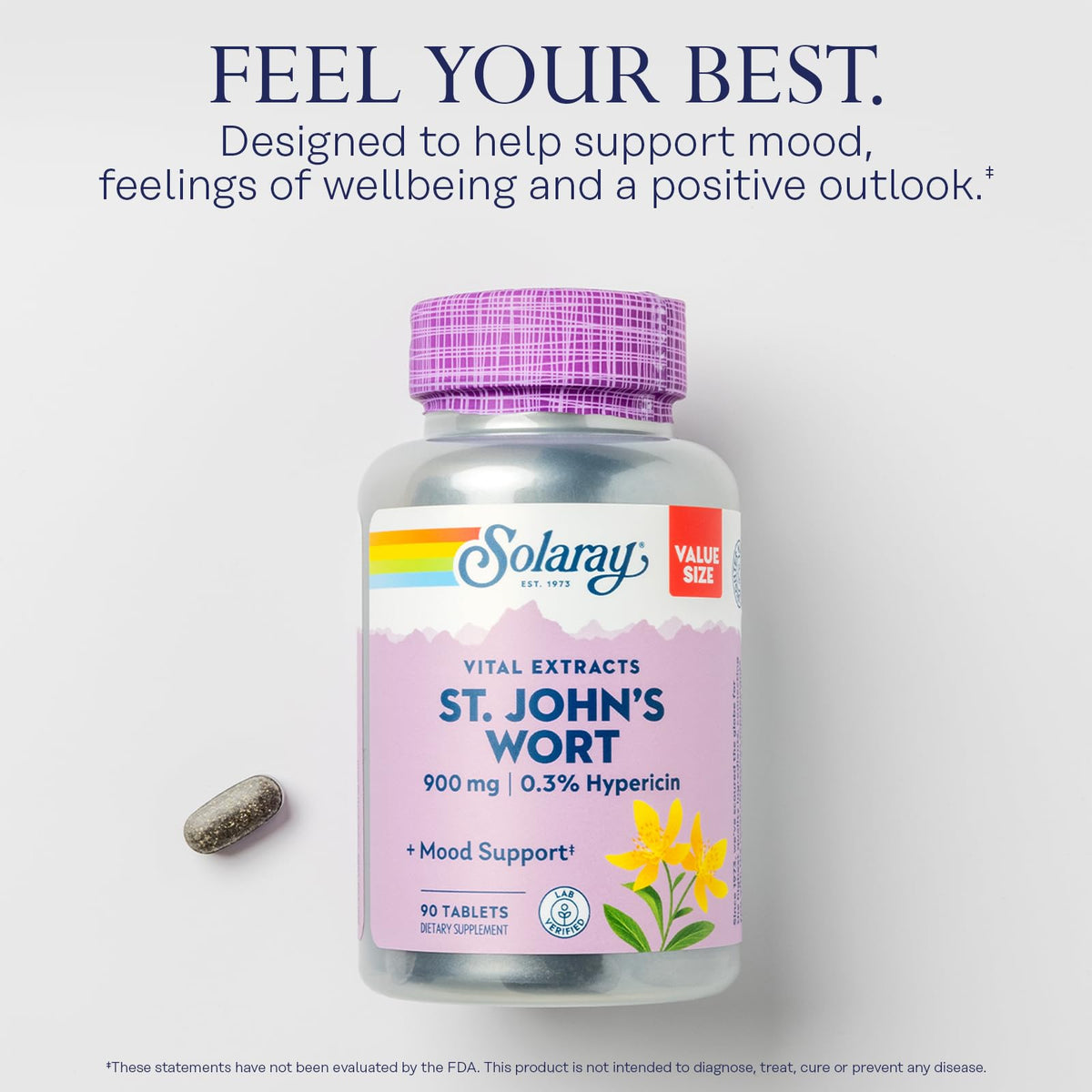 SOLARAY St. John's Wort Extract 900 mg - 90 Tablets - image 3