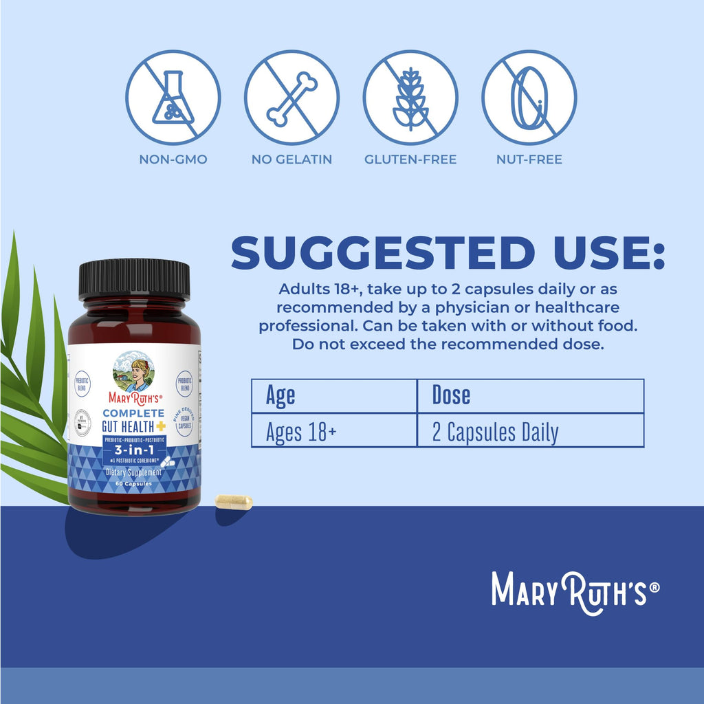 MARYRUTH'S Complete Gut Health+ Probiotic Capsules - 60 Count - image 3