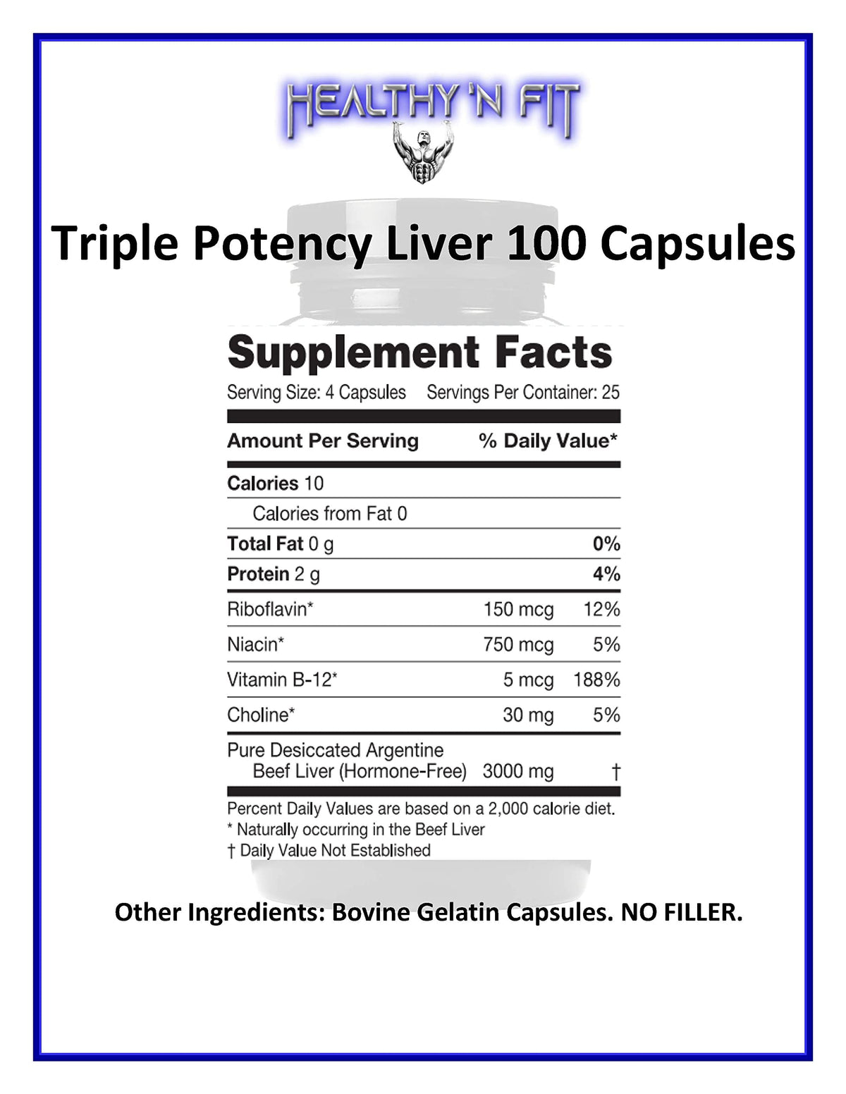 Healthy 'N Fit Triple Potency Liver - 100 Capsules - image 4