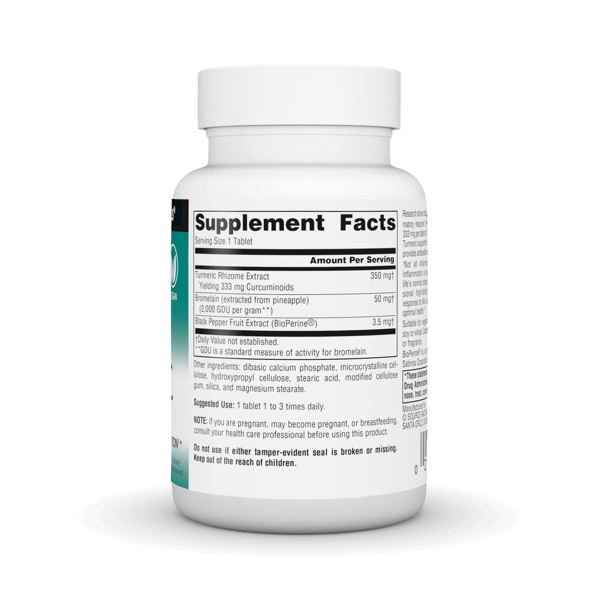 Source Naturals Turmeric Extract 95% Curcumin - 100 Tablets - image 3