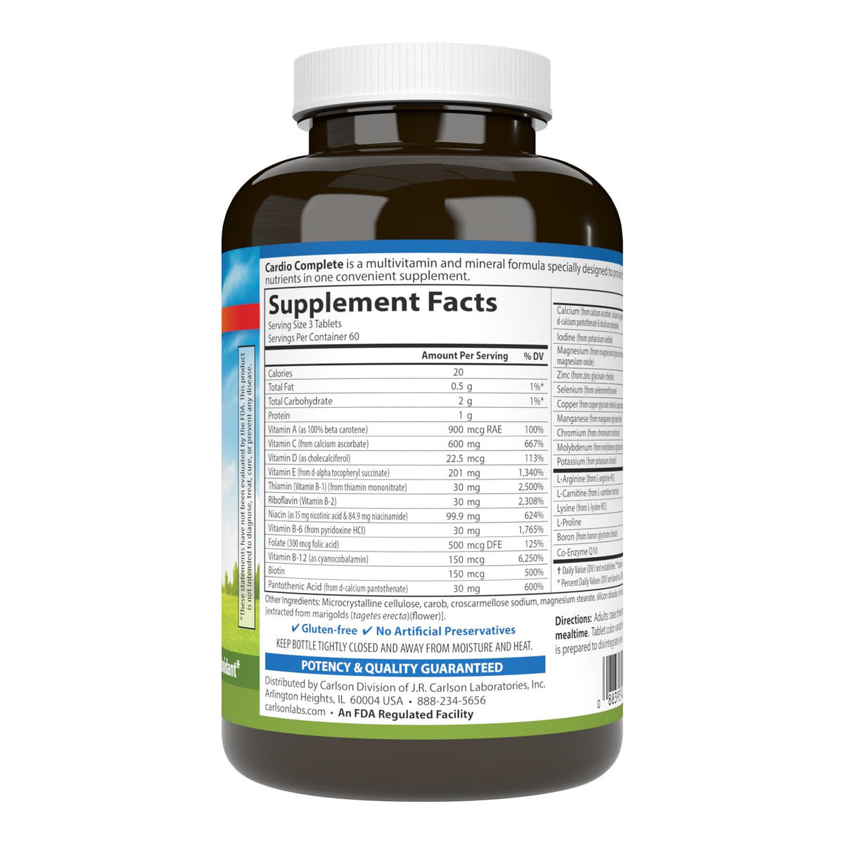 Carlson Cardio Complete Advanced Multivitamin - 180 Tablets - image 2