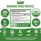 Organic Discounters Milk Thistle 30:1 Extract - 280 Capsules - image 5
