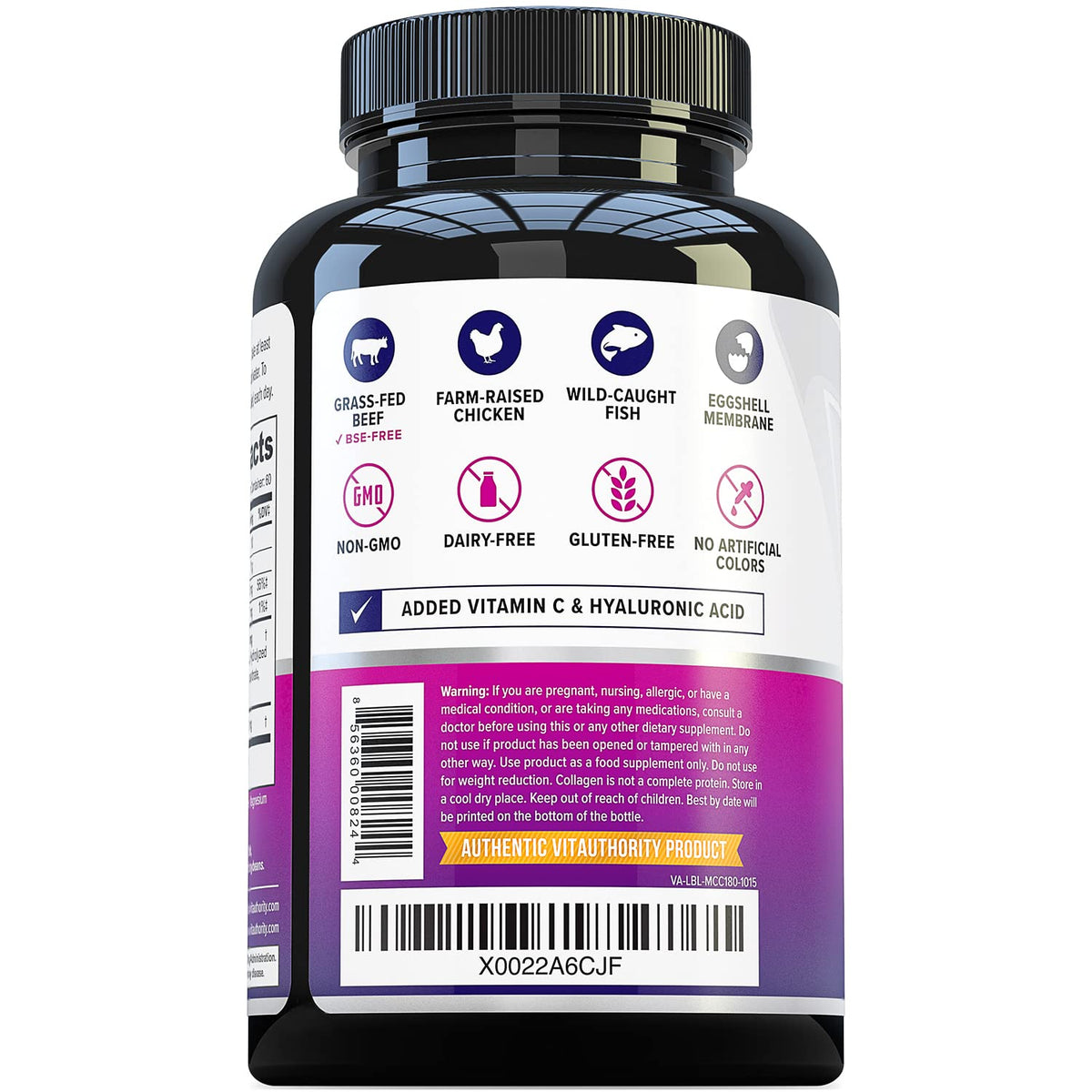 Vitauthority Multi Collagen Peptides Plus Hyaluronic Acid and Vitamin
