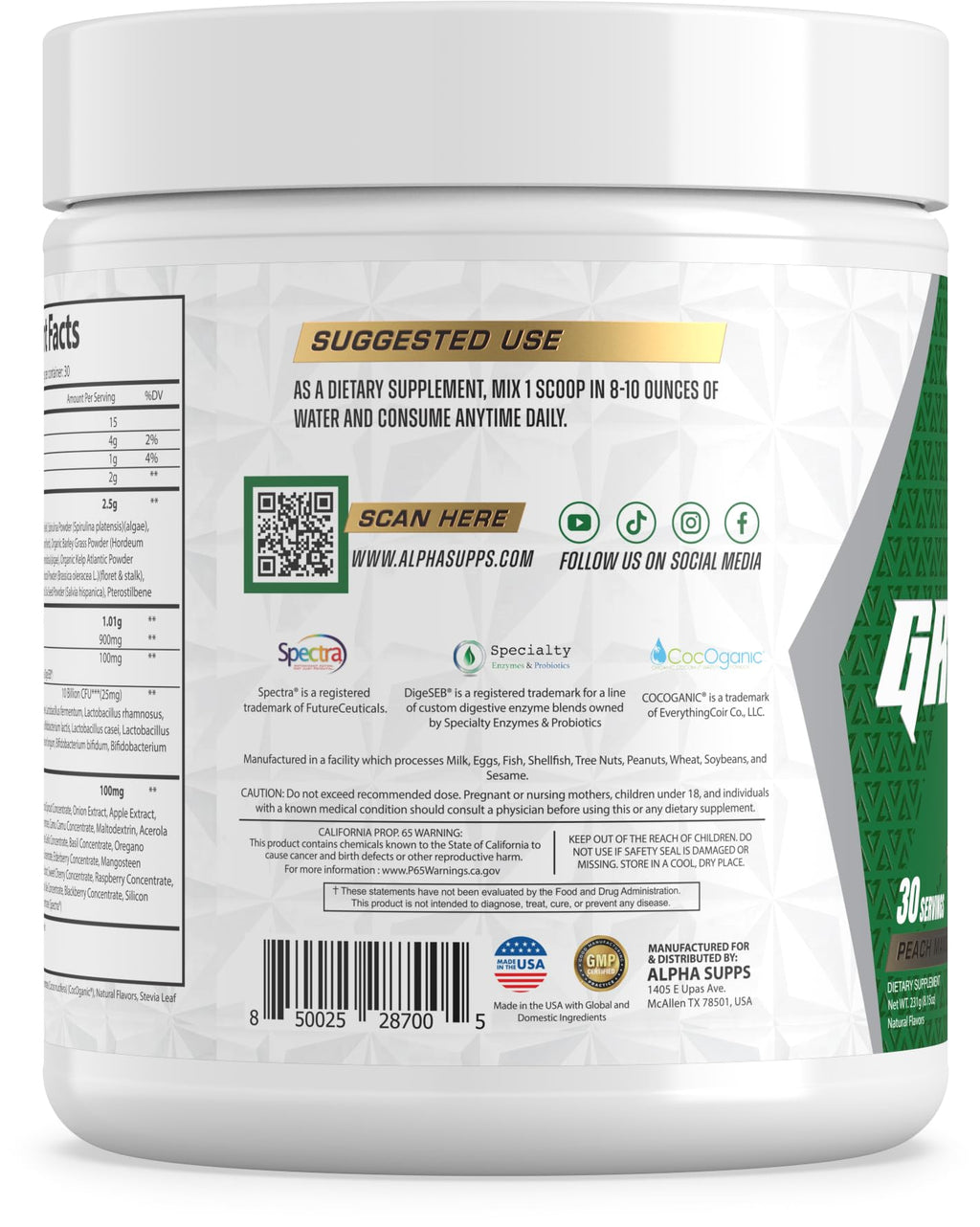 Alpha Supps - Alpha Greens Fruit & Vegetable Powder