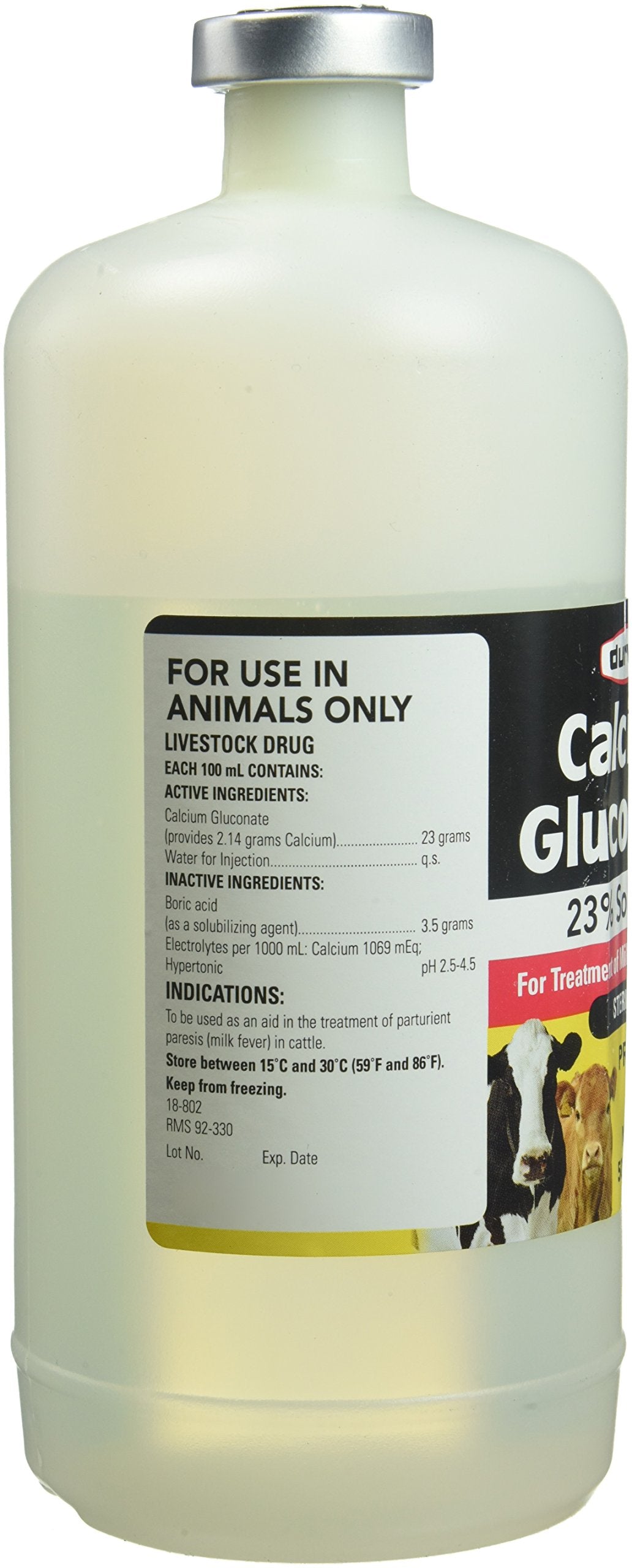 Durvet Calcium Gluconate 23% Solution for Cattle - 500 mL - image 2