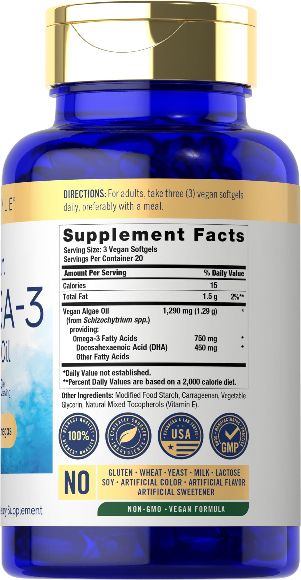 Carlyle Vegan Omega-3 Supplement 1290 mg - 60 Softgels - image 2