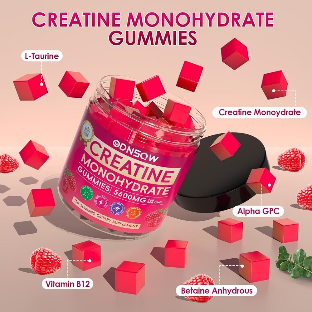 ODNSQW Creatine Monohydrate Gummies for Muscle Strength - 120 Count - image 3