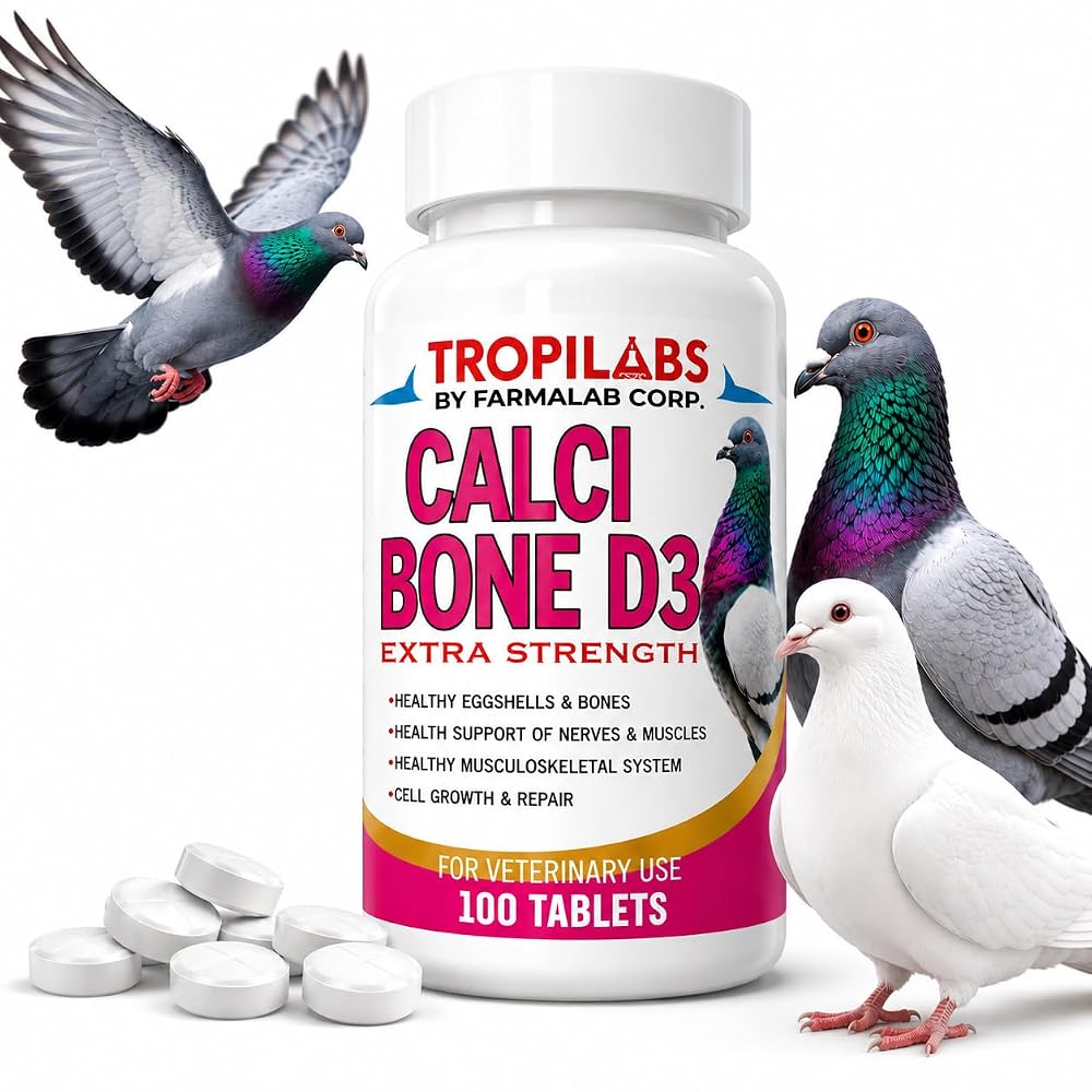 Farmalab Calcium Bone D3 Extra Strength Supplement for Pigeons - 100 Tablets