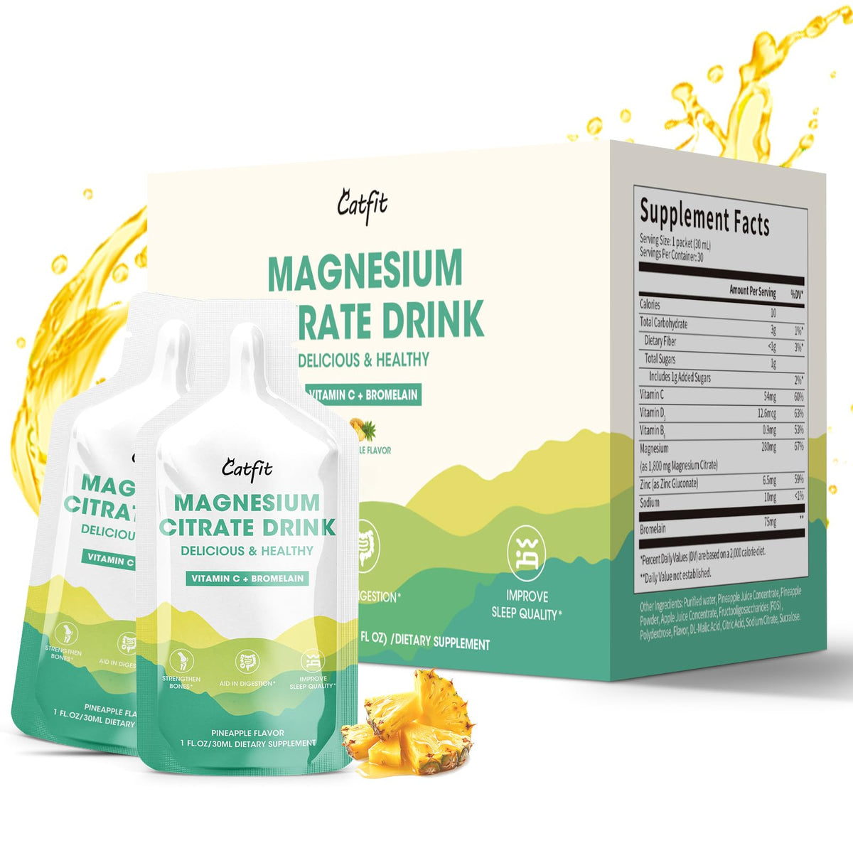 Catfit Magnesium Citrate Liquid - 10 Packets