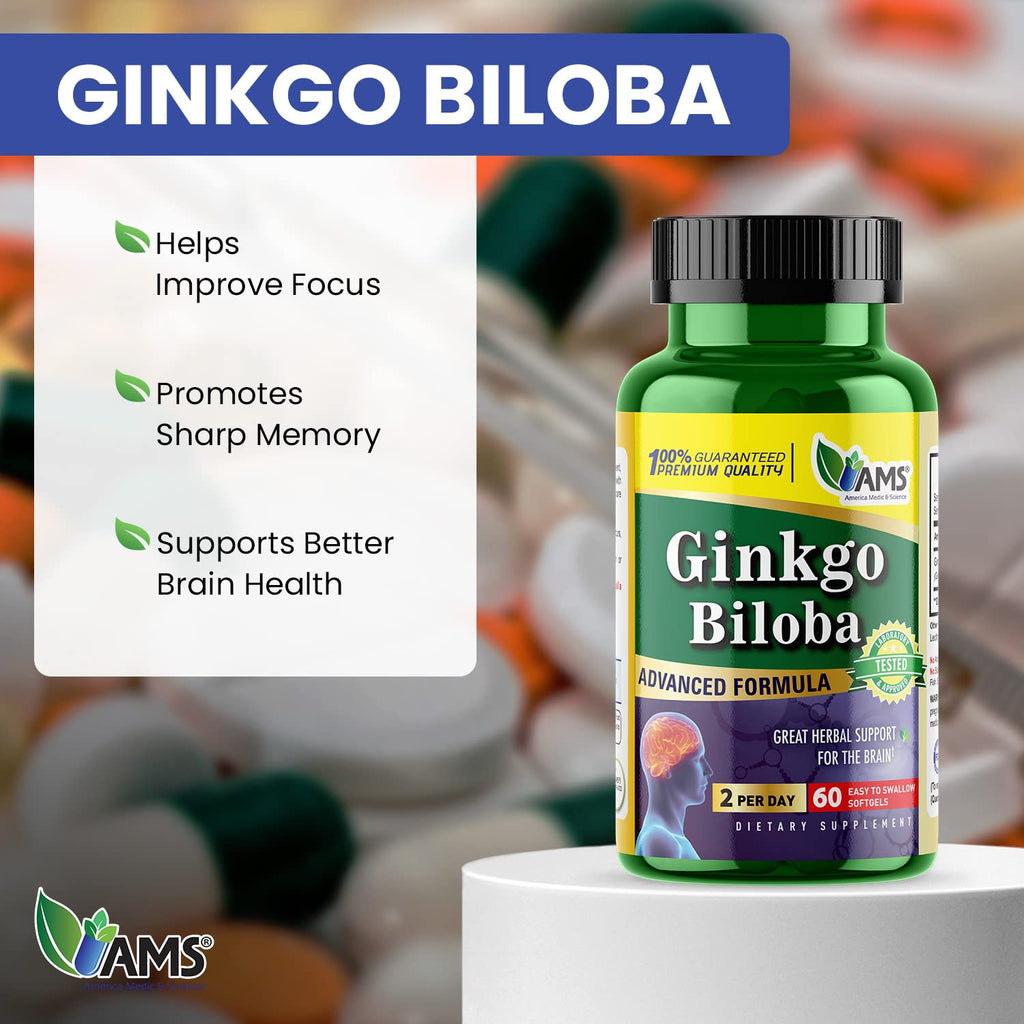 America Medic & Science Ginkgo Biloba 60mg - 60 Softgels - image 2