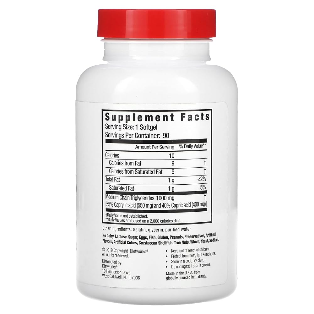 DietWorks MCT Oil Softgels for Energy & Weight Loss - 90 Softgels - image 2