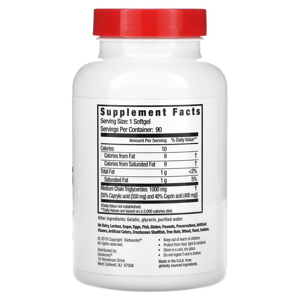 DietWorks MCT Oil Softgels for Energy & Weight Loss - 90 Softgels - image 2