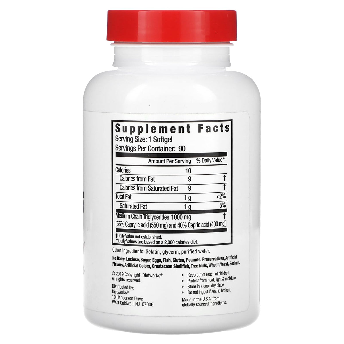 DietWorks MCT Oil Softgels for Energy & Weight Loss - 90 Softgels - image 2