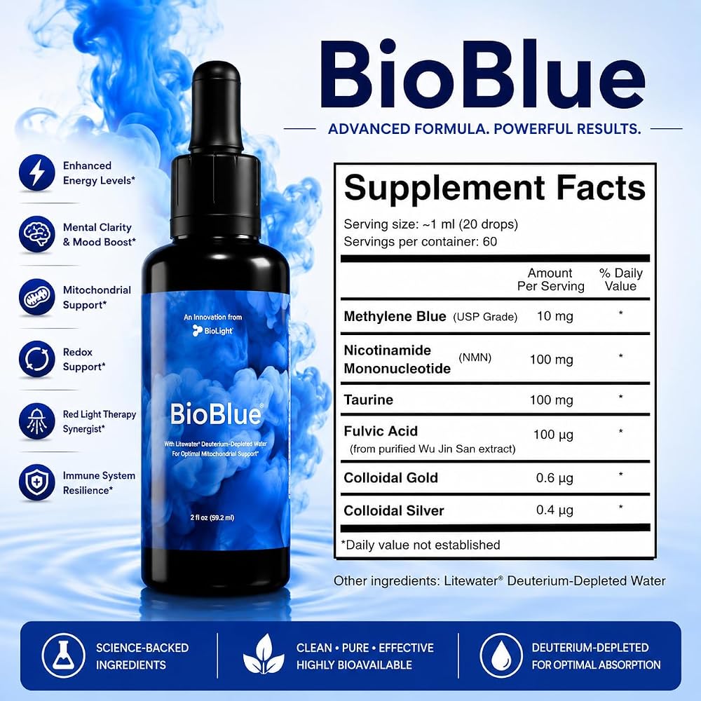 BIOLIGHT BioBlue Methylene Blue Mitochondrial Support - 2 fl oz - image 3