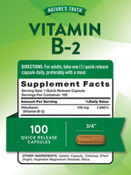 Nature's Truth B2 Vitamin Riboflavin 100mg - 100 Capsules - image 2