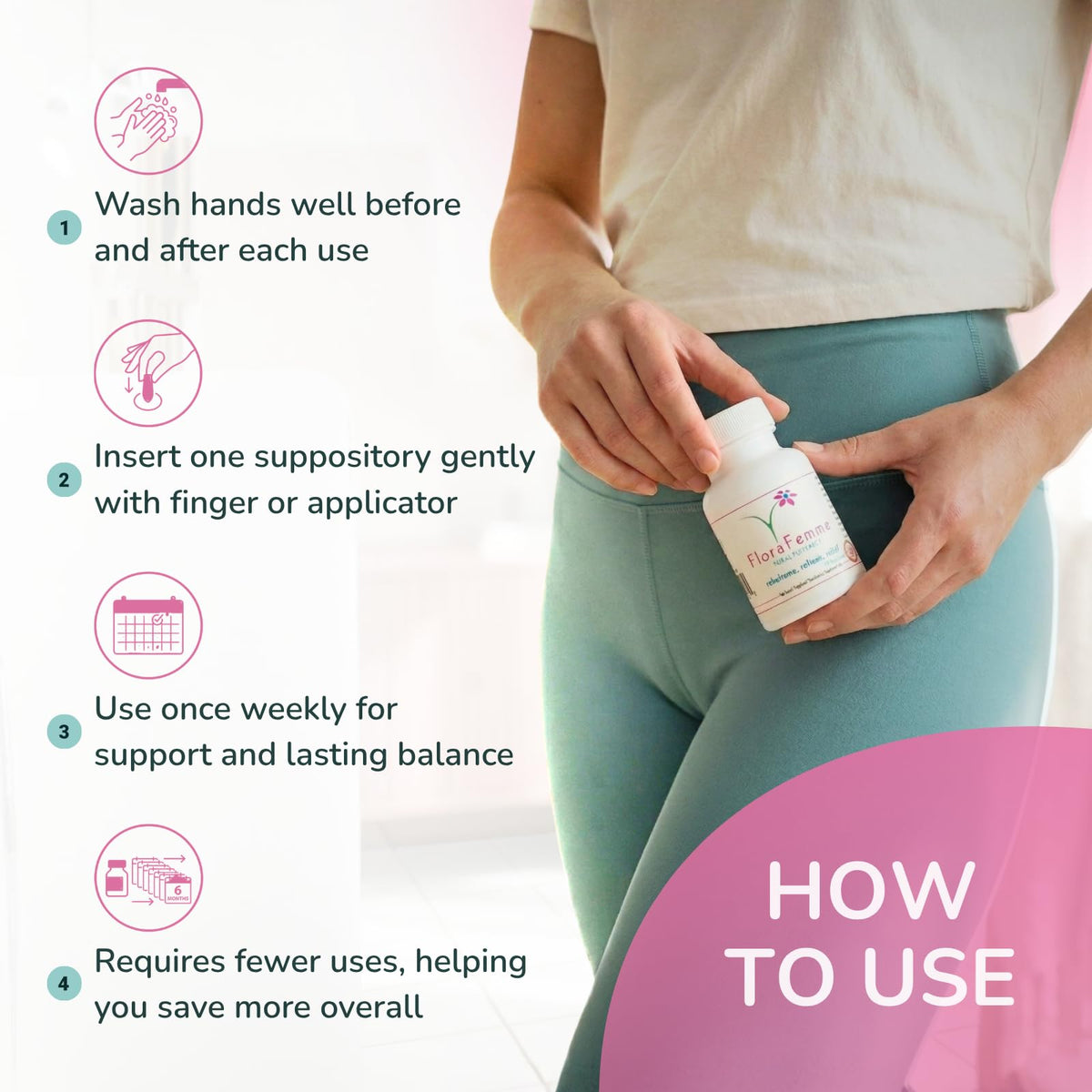 FLORAFEMME Vaginal Probiotics Suppository pH & Odor Support - 10 Capsules - image 6