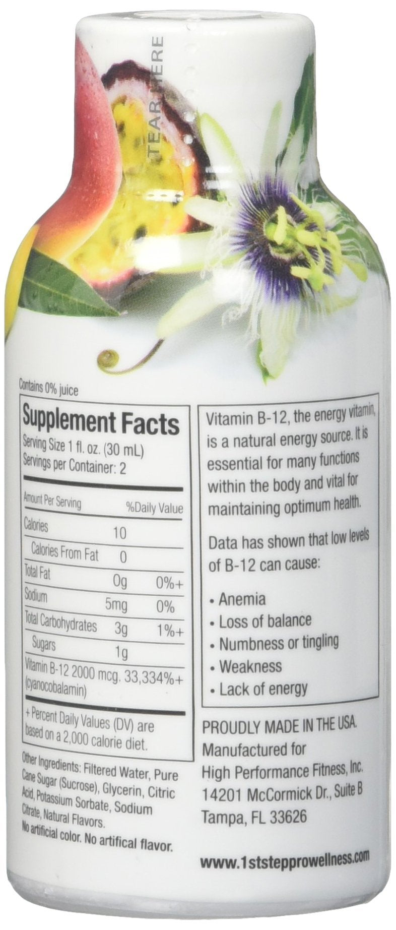 1st Step for Energy B-12 Shot Maximum Energy Tropical Blast - 12 Pack - image 2