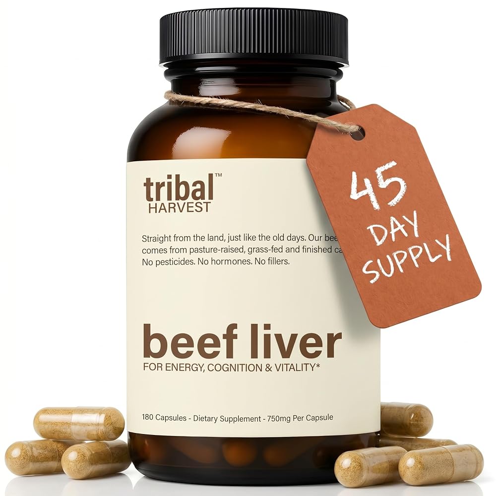 Tribal Harvest Grass Fed Beef Liver Capsules - 180 Count