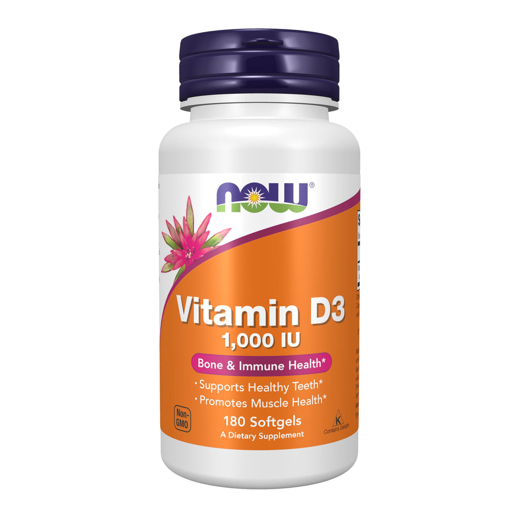 NOW Vitamin D-3 1,000 IU Structural Support - 180 Softgels