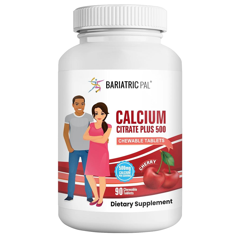 BariatricPal Calcium Citrate 500mg Chewable Tablets Cherry - 90 Tablets