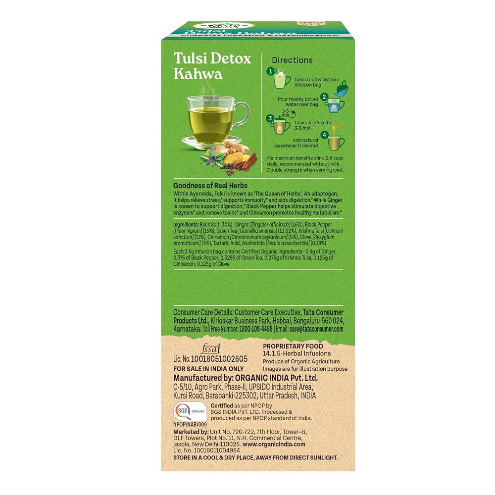 Organic India Tulsi Detox Kahwa Green Tea - 25 Teabags - image 3