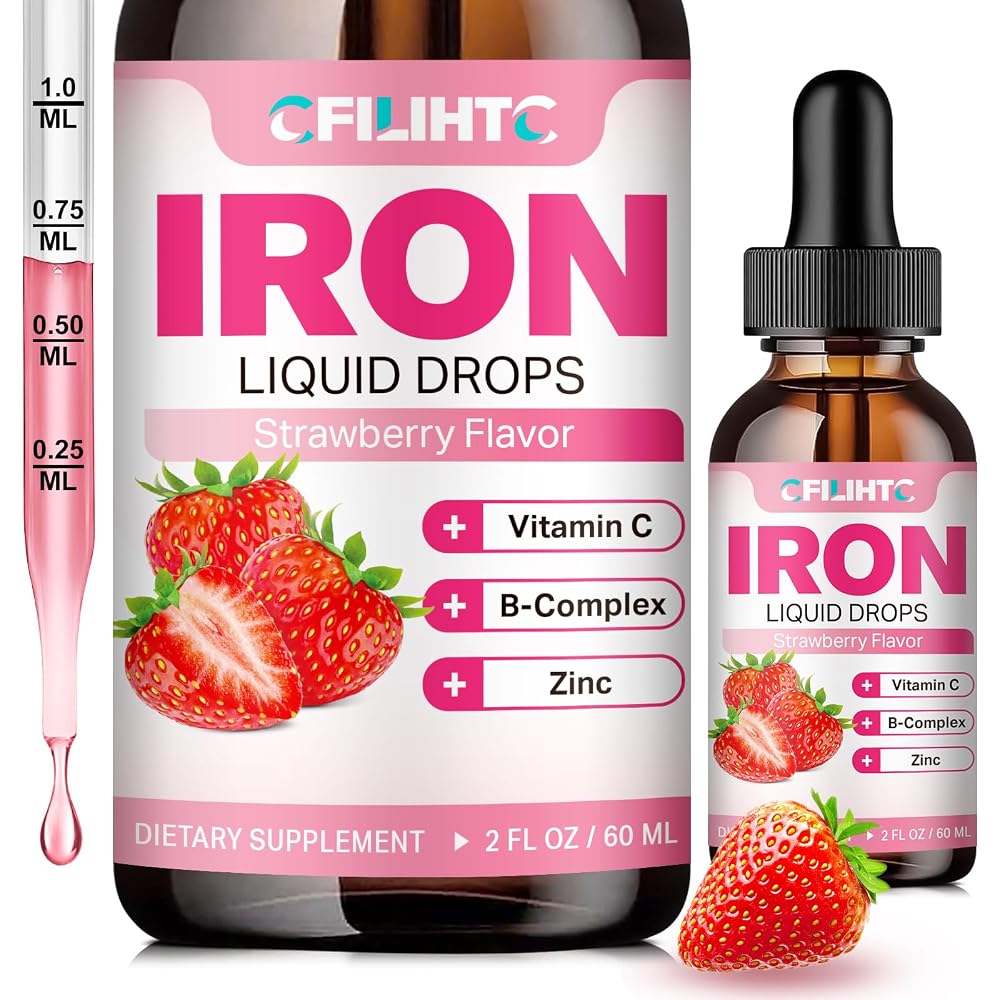 CFILIHTC Liquid Iron Supplement for Women Men & Kids Multivitamin