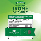 Nature's Truth Iron Plus Vitamin C - 90 Tablets - image 2