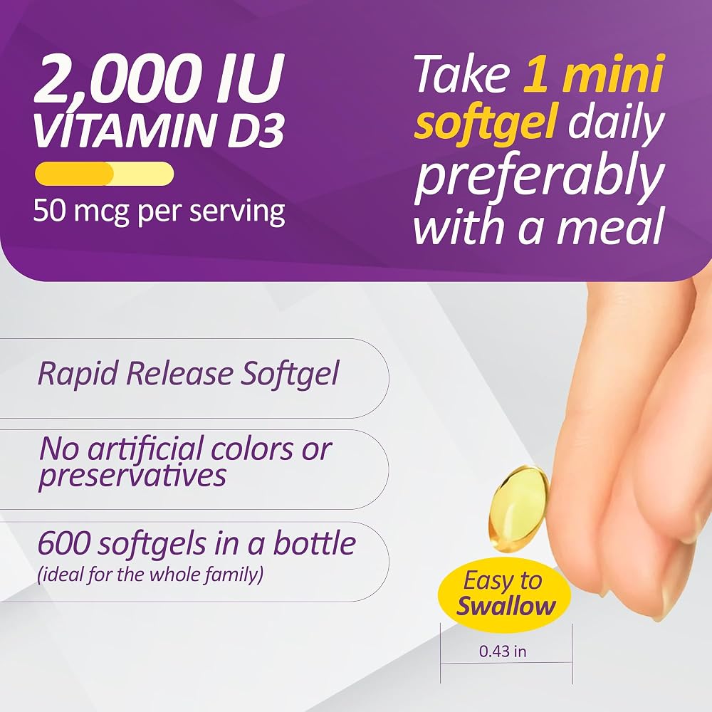 Prati Donaduzzi Vitamin D3 2000 IU - 600 Softgels - image 4