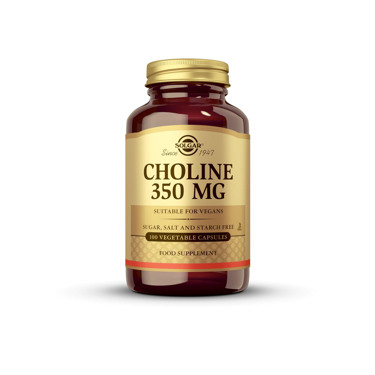 Solgar Choline 350 mg for Brain Support - 100 Vegetable Capsules
