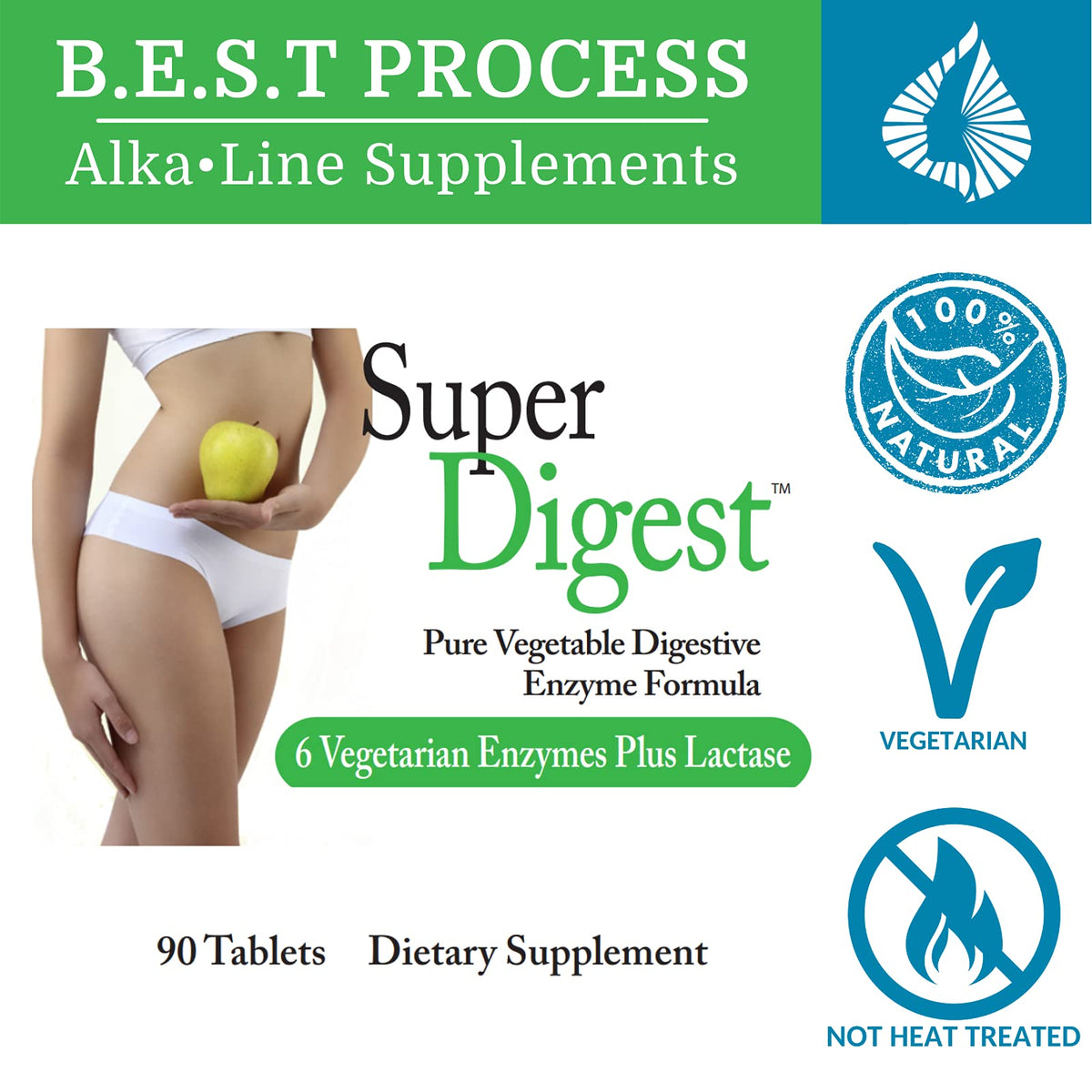 Morter SuperDigest - 7 Plant-Based Digestive Enzymes with Bromelain