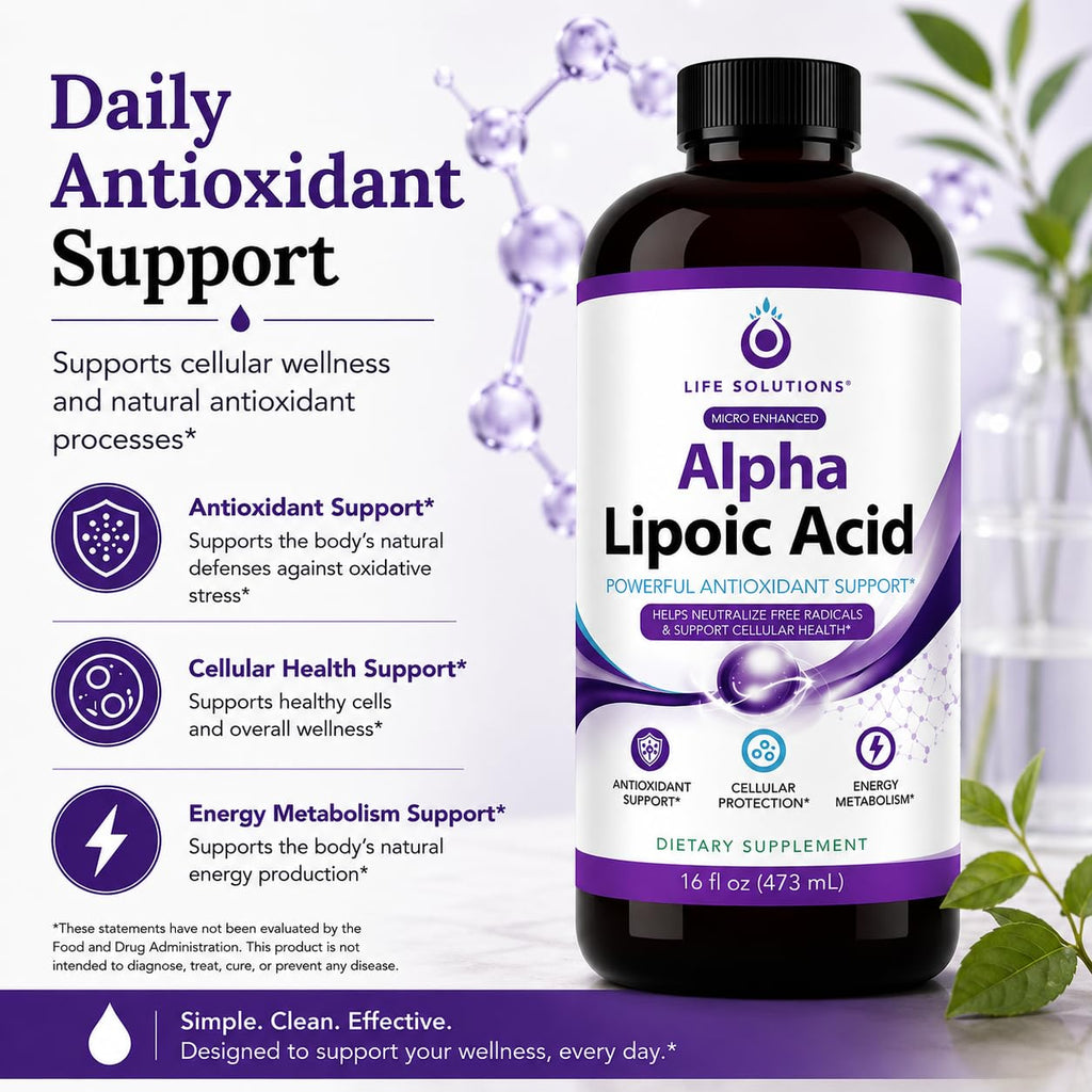 Life Solutions Liquid Alpha Lipoic Acid 50 mg Antioxidant Support - 16 fl oz - image 4