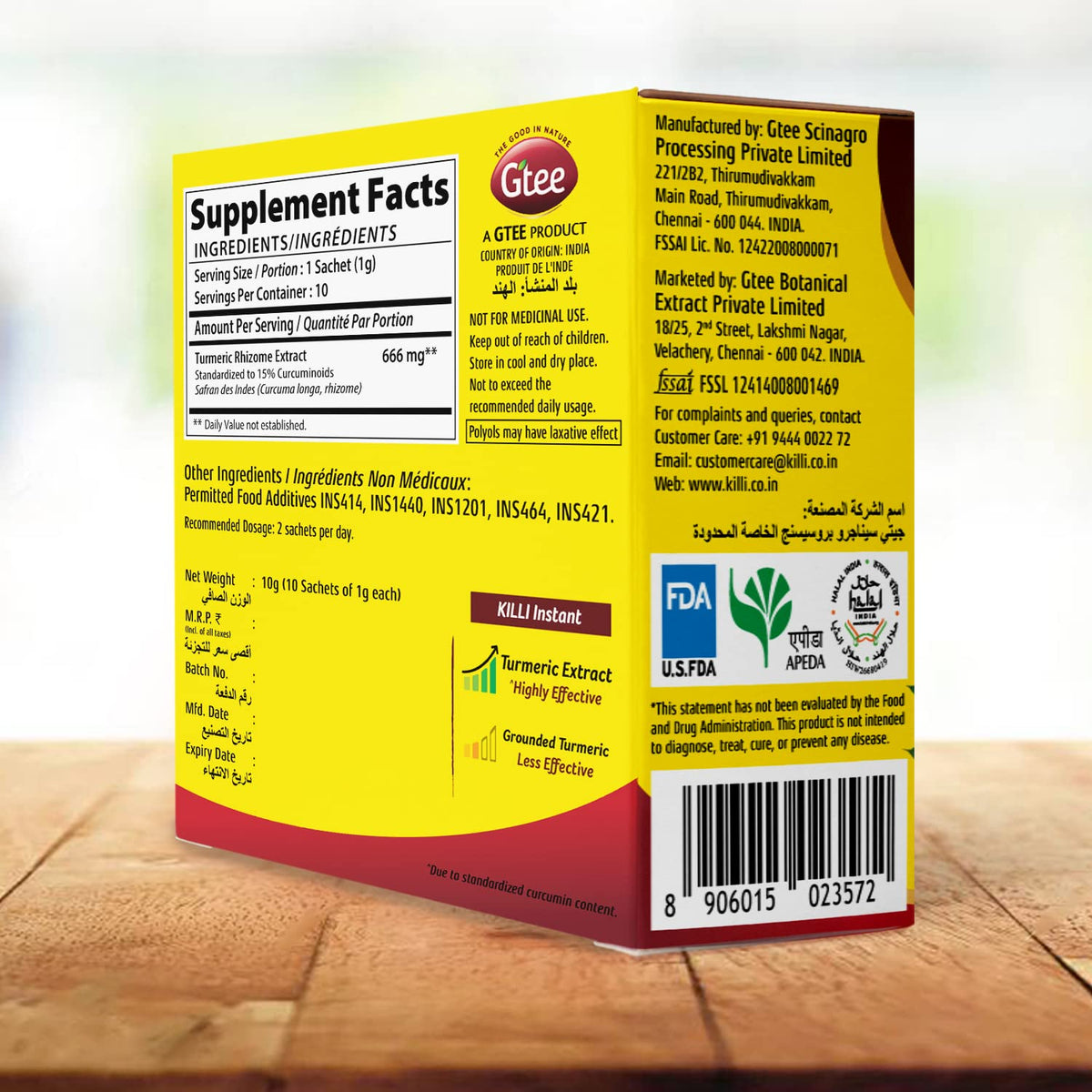 KILLI Turmeric Instant Extract Powder - 20 Sachets - image 2