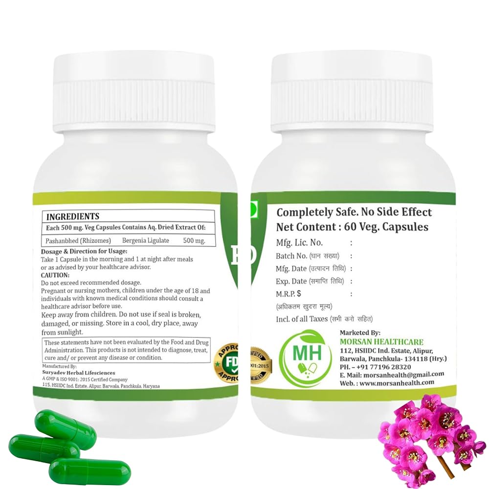 Morsan Healthcare Pashanabheda Powder - 120 Vegetarian Capsules - image 2