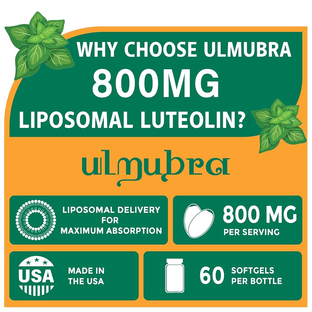 Ulmubra 800 MG Liposomal Luteolin Supplement - Maximum Absorption