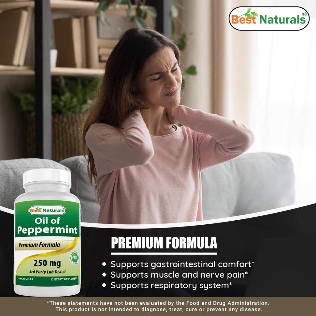 Best Naturals Peppermint Oil 250 mg - 360 Capsules - image 5