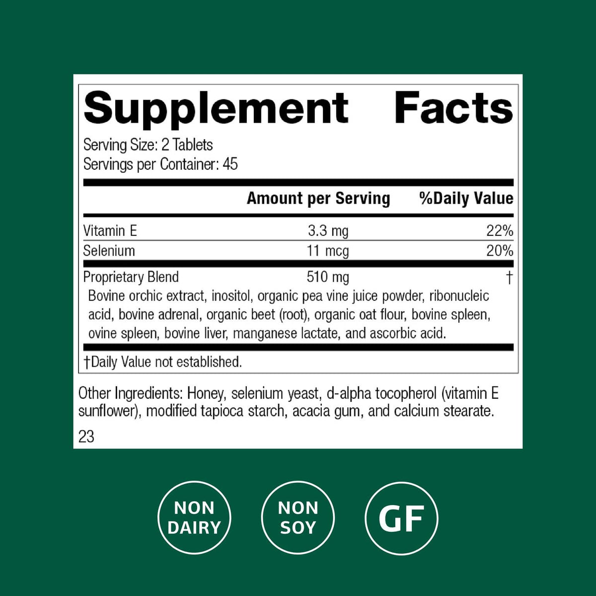 Standard Process Cataplex E Thyroid & Endocrine Support - 90 Tablets - image 2