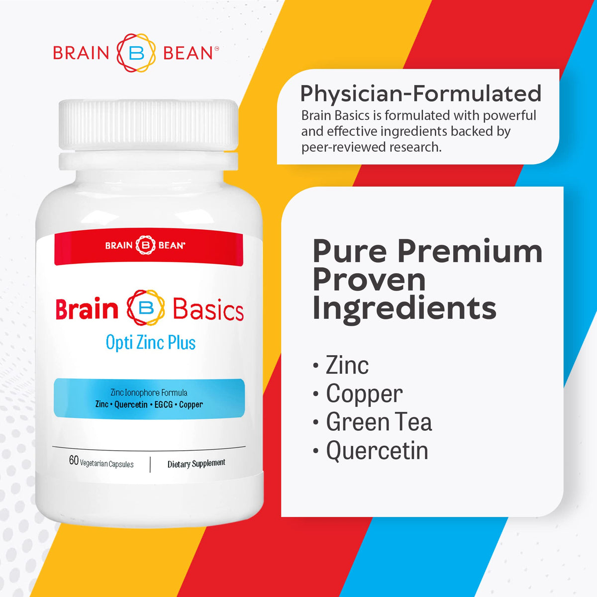 Brain Bean Opti Zinc Plus Immune Support - 60 Capsules - image 4