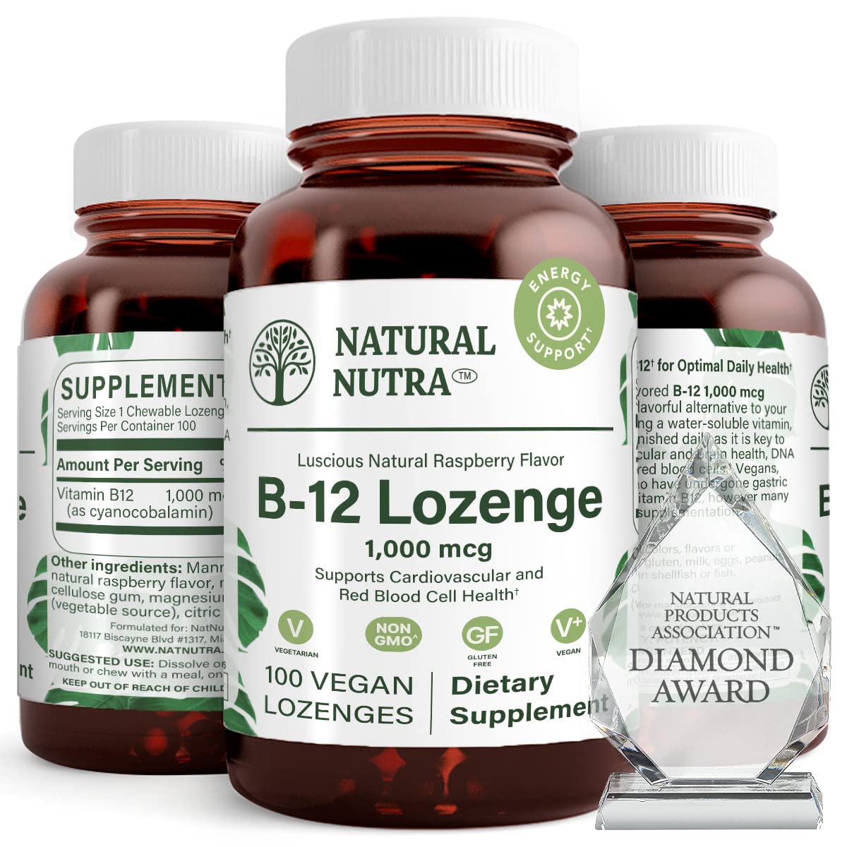 Natural Nutra Vitamin B12 Supplement - 100 Lozenges