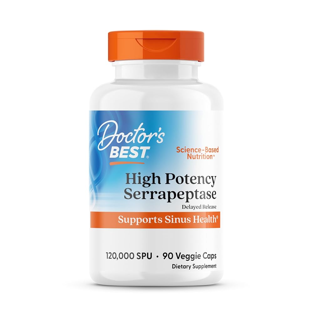 Doctor's BEST Serrapeptase 120,000 SPU Vegetarian Capsules - 90 Count